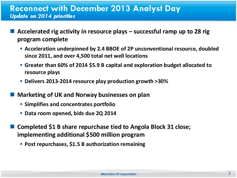 Howard Weil Conference – Marathon Oil Corp – slide 2