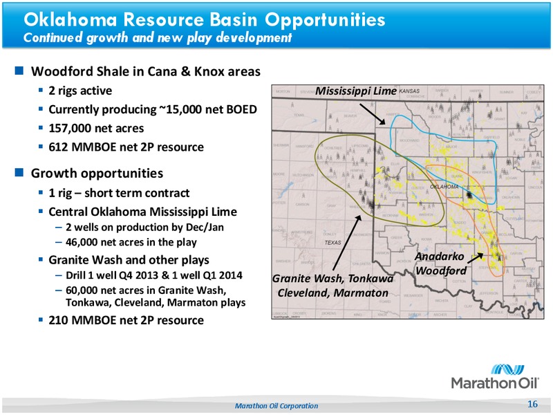 BUSINESS UPDATE – Marathon Oil Corp – slide 15