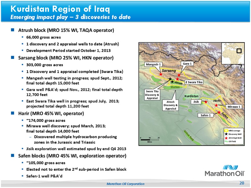 BUSINESS UPDATE – Marathon Oil Corp – slide 19