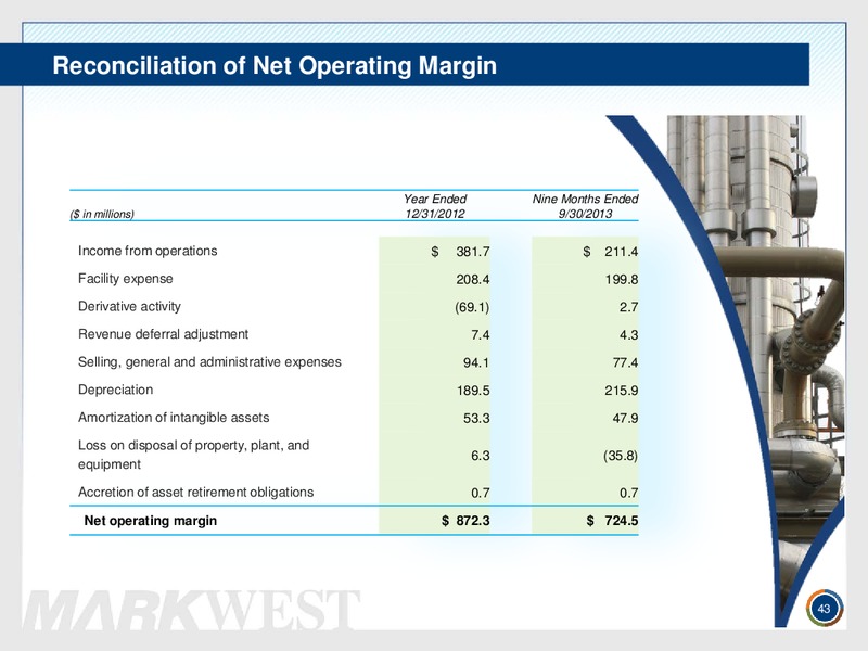 INVESTOR PRESENTATION FEBRUARY 2014 – Markwest Energy Partners, L.P. – slide 42