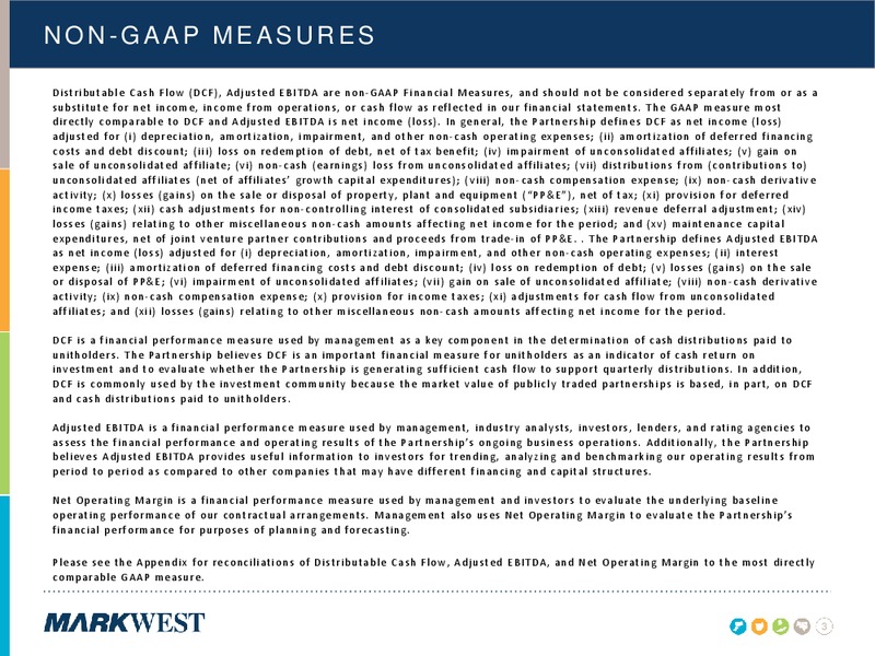 NOVEMBER 2014 INVESTOR PRESENTATION – Markwest Energy Partners, L.P. – slide 2