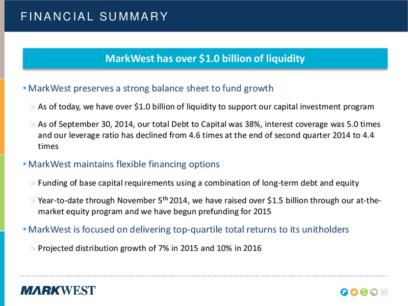 NOVEMBER 2014 INVESTOR PRESENTATION – Markwest Energy Partners, L.P. – slide 24