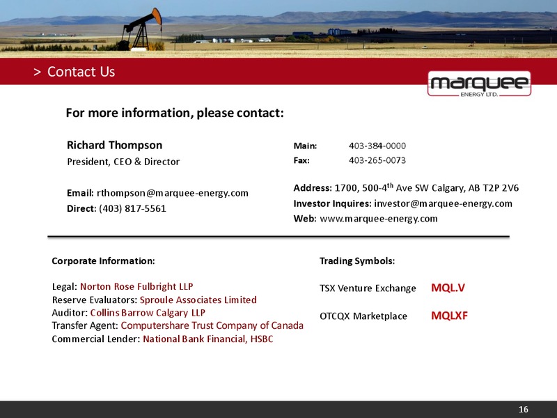 Corporate Presentation – Marquee Corporation – slide 15