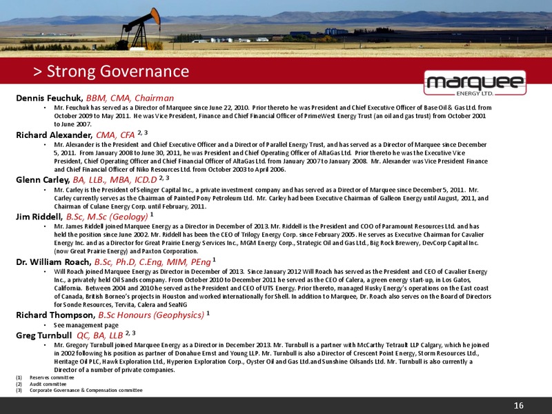 CORPORATE PRESENTATION – Marquee Energy Ltd. – slide 15