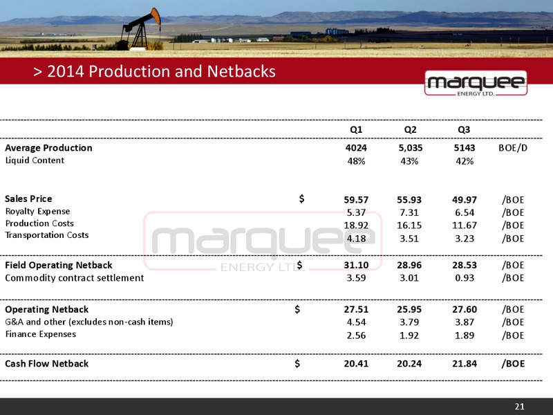Corporate Presentation – Marquee Energy Ltd. – slide 15