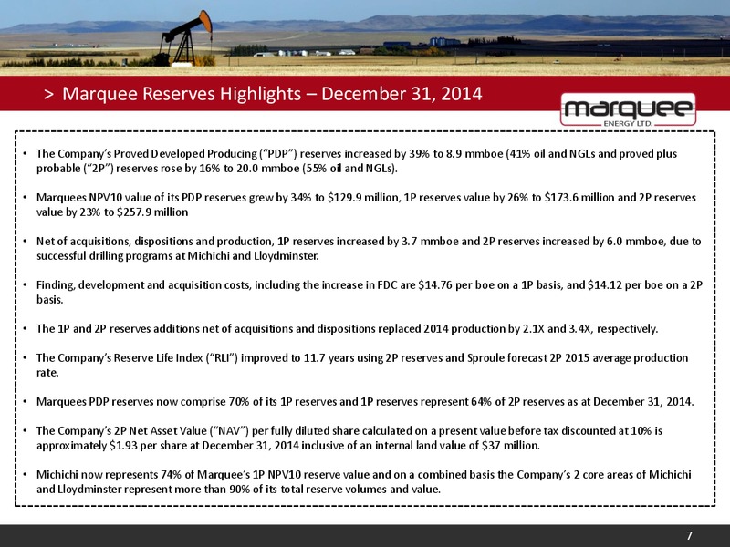 CORPORATE PRESENTATION – Marquee Energy Ltd. – slide 6