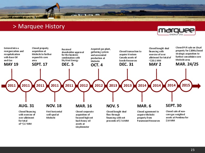 CORPORATE PRESENTATION – Marquee Energy Ltd. – slide 22