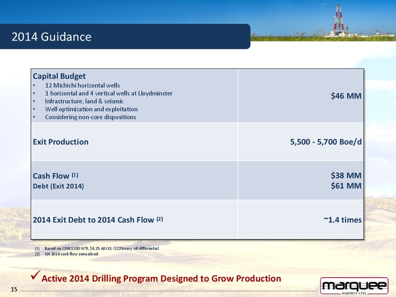 CORPORATE PRESENTATION – Marquee Energy Ltd. – slide 15