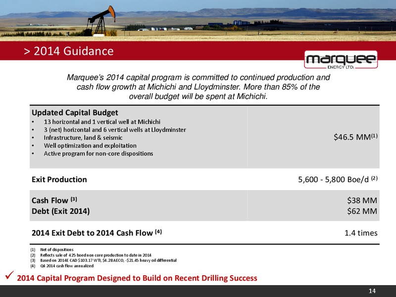 FIRSTENERGY CAPITAL ENERGY GROWTH CONFERENCE – Marquee Energy Ltd. – slide 13