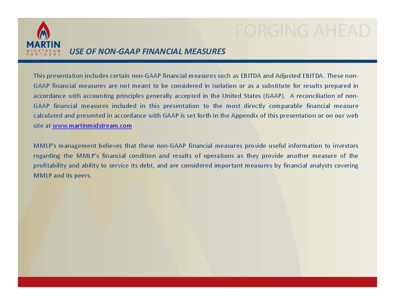 NON DEAL ROAD SHOW – Martin Midstream Partners Lp – slide 2