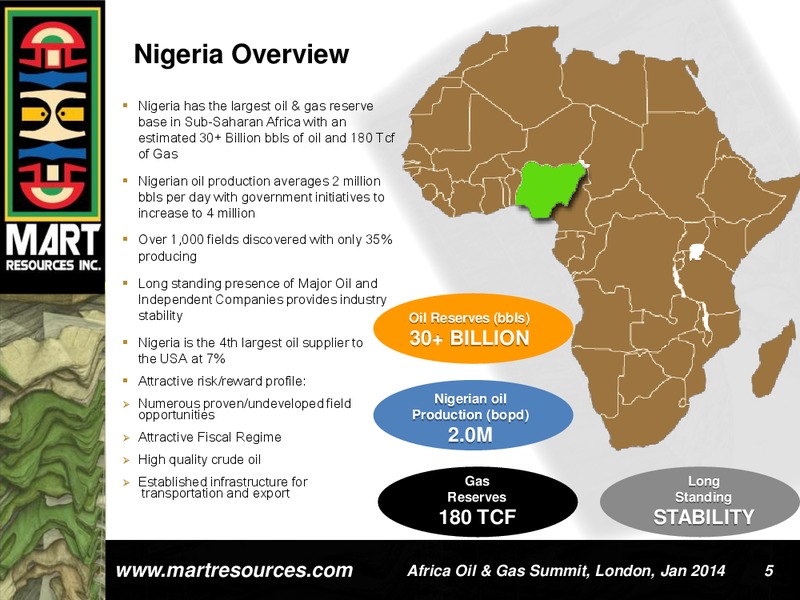 INVESTOR PRESENTATION – Mart Resources Inc – slide 4