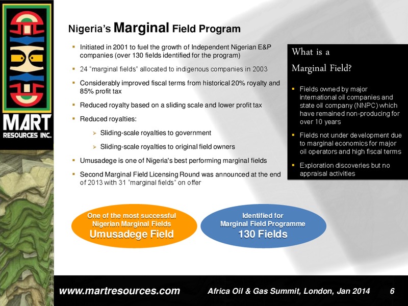 INVESTOR PRESENTATION – Mart Resources Inc – slide 5