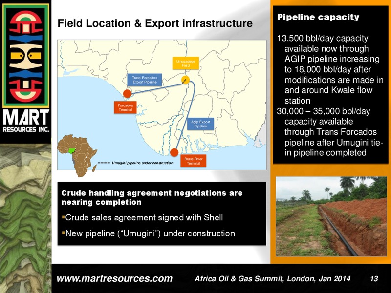 INVESTOR PRESENTATION – Mart Resources Inc – slide 12