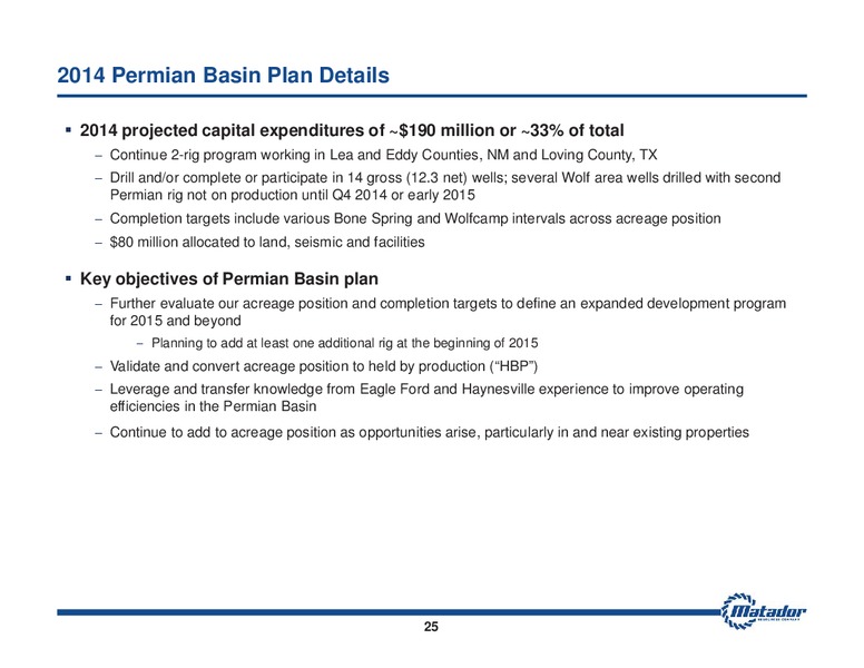 August 2014 Investor Presentation – Matador Resources Company – slide 24