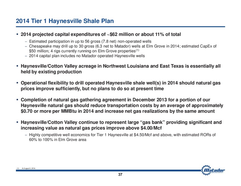 August 2014 Investor Presentation – Matador Resources Company – slide 36