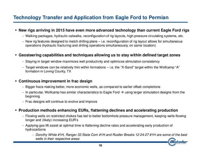 September 2014 Investor Presentation – Matador Resources Company – slide 15