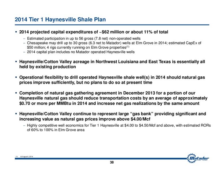 September 2014 Investor Presentation – Matador Resources Company – slide 37