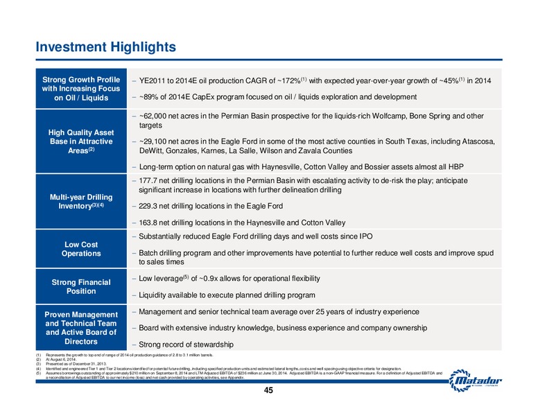 September 2014 Investor Presentation – Matador Resources Company – slide 44