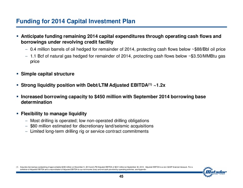November 2014 Investor Presentation – Matador Resources Company – slide 39