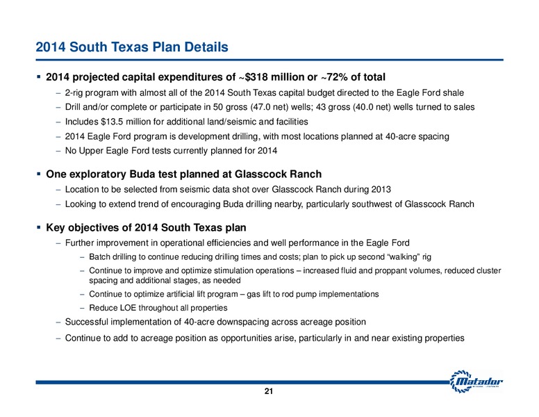 2013 Analyst Day Presentation – Matador Resources Company – slide 20