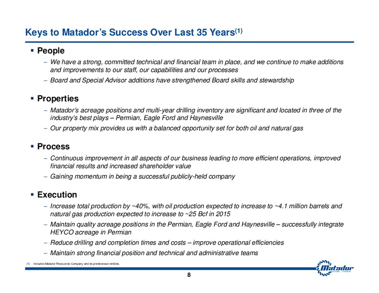 Investor Presentation – Matador Resources Company – slide 7