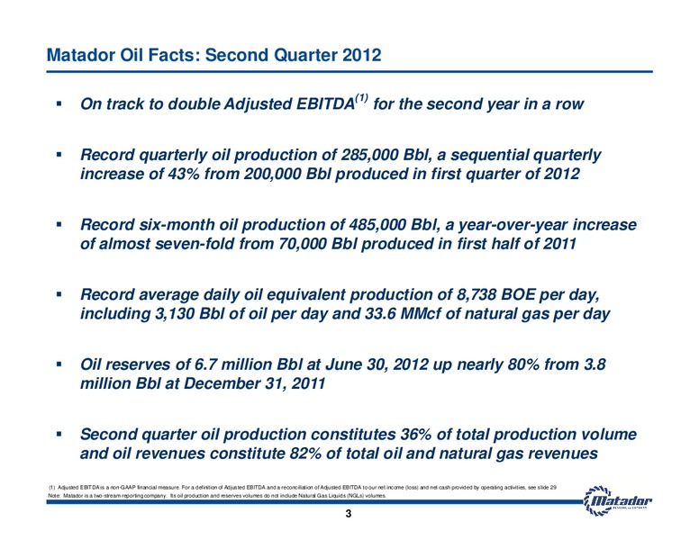 October 2012 Investor Presentation – Matador Resources Company – slide 3