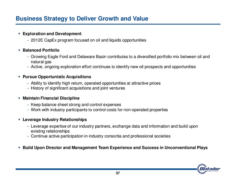 October 2012 Investor Presentation – Matador Resources Company – slide 37