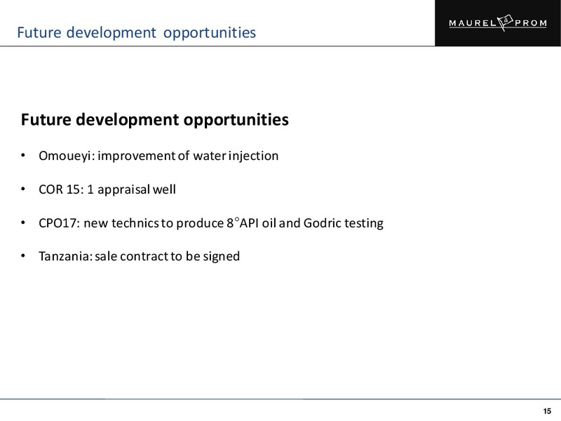 2012 Full Year Results Presentation – Maurel Et Prom – slide 15