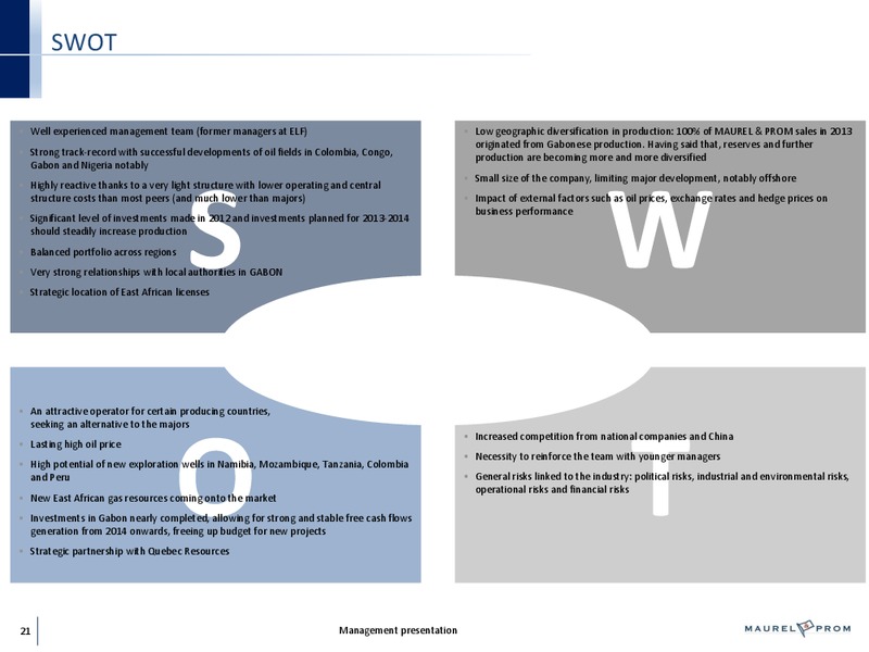 Management Presentation – Maurel Et Prom – slide 21