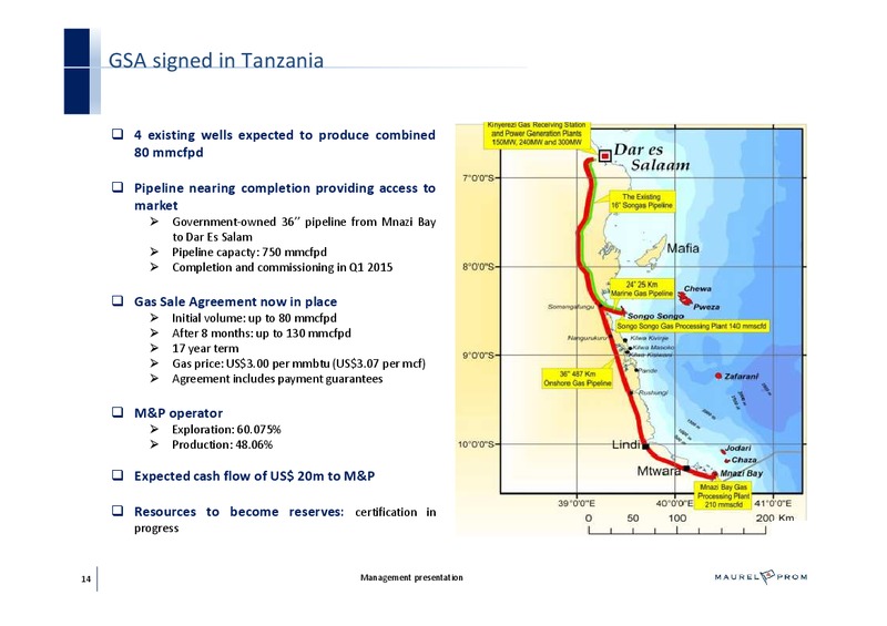 MANAGEMENT PRESENTATION – Maurel Et Prom – slide 14