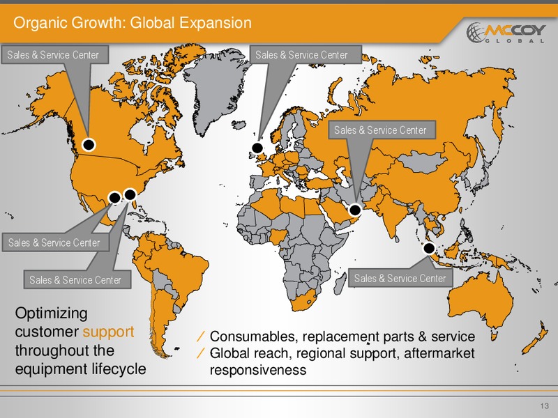 INVESTOR PRESENTATION – Mccoy Global – slide 12