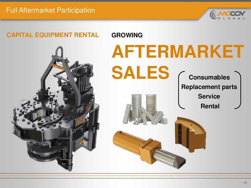 INVESTOR PRESENTATION – Mccoy Global – slide 13