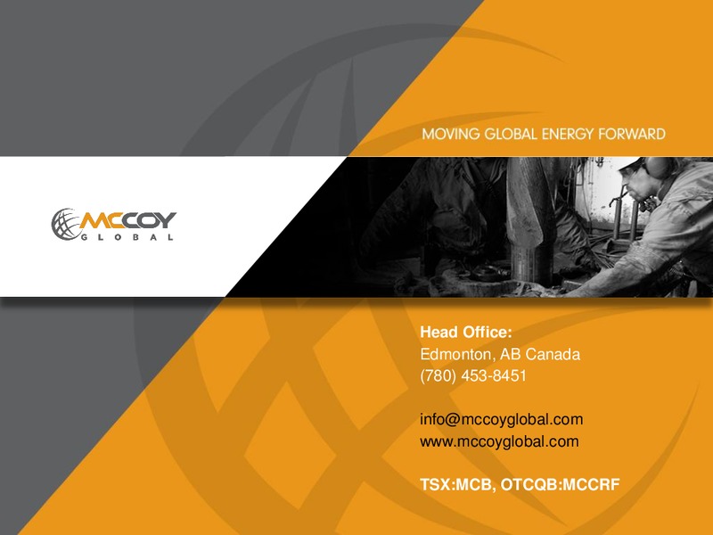 INVESTOR PRESENTATION – Mccoy Global – slide 21