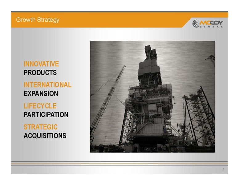 Investor Presentation – Mccoy Global – slide 10