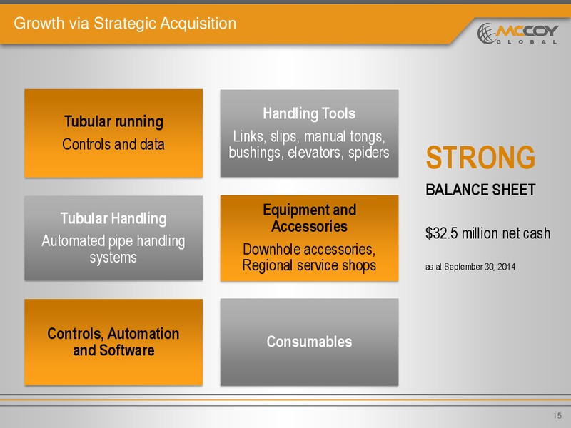 NOVEMBER 2014 INVESTOR PRESENTATION – Mccoy Global – slide 14
