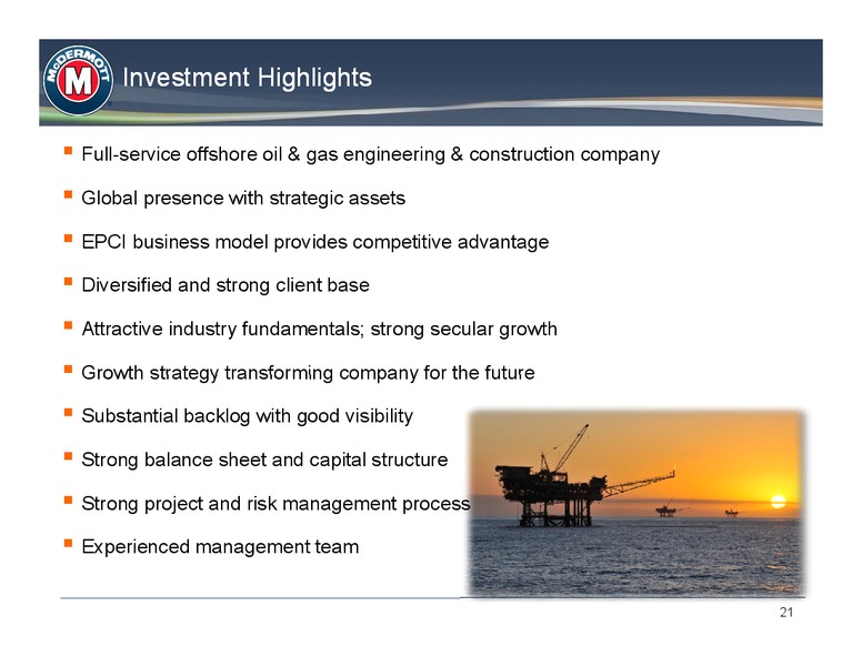 11TH ANNUAL ENGINEERING & CONSTRUCTION CONFERENCE – Mcdermott International – slide 20