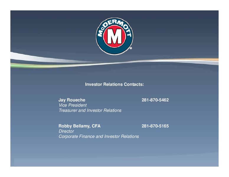 JEFFERIES GLOBAL ENERGY CONFERENCE – Mcdermott International – slide 22