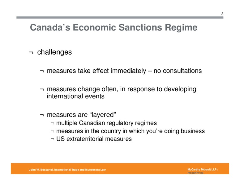 IE Canada Export Compliance Webinar Series – Mc Carthy Tetrault – slide 4
