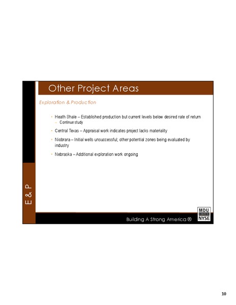 Investor Presentation – MDU Resources Group Inc. – slide 10