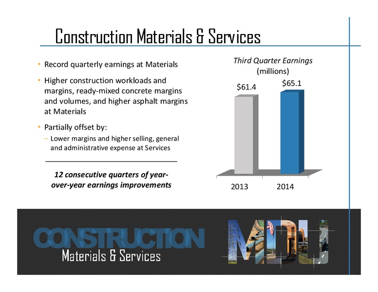 Third Quarter Earnings Conference Call Slides – MDU Resources Group Inc. – slide 5