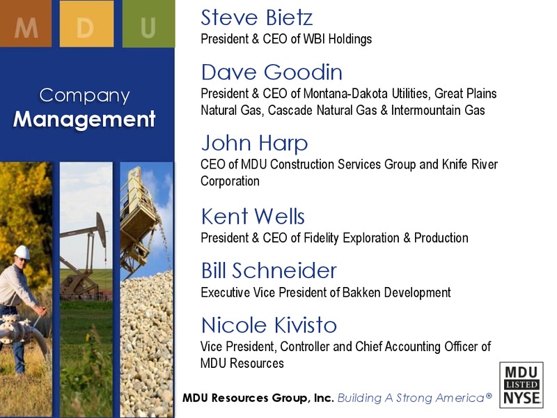 2011 EARNINGS RESULTS AND 2012 GUIDANCE CONFERENCE CALL – MDU Resources Group Inc. – slide 2