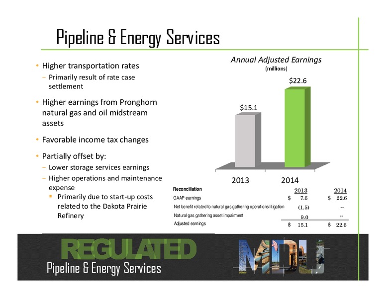 2014 EARNINGS CALL – MDU Resources Group Inc. – slide 11