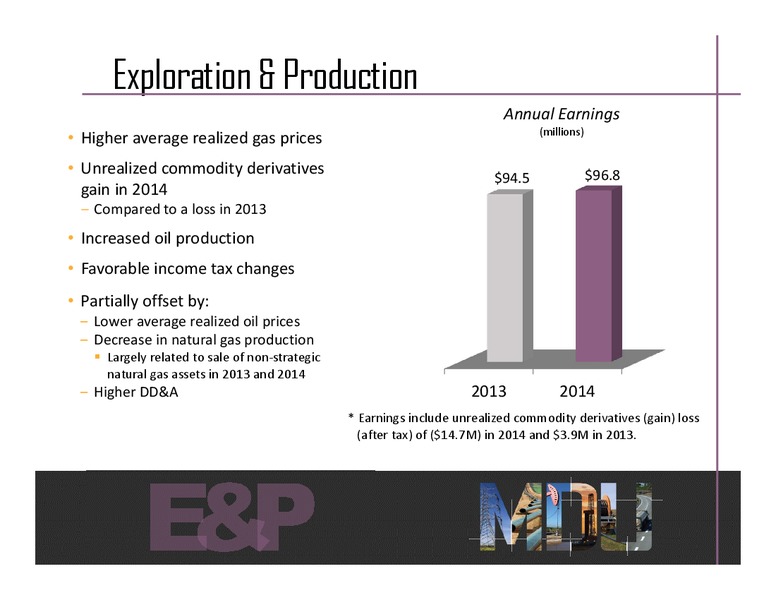 2014 EARNINGS CALL – MDU Resources Group Inc. – slide 13