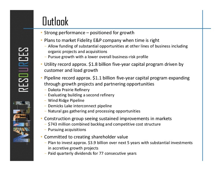 2014 EARNINGS CALL – MDU Resources Group Inc. – slide 17