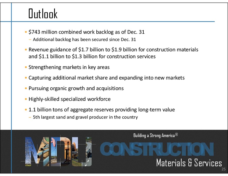 INVESTOR PRESENTATION – MDU Resources Group Inc. – slide 24