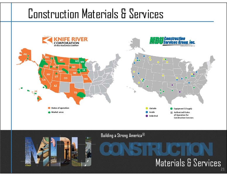 INVESTOR RELATIONS – MDU Resources Group Inc. – slide 20