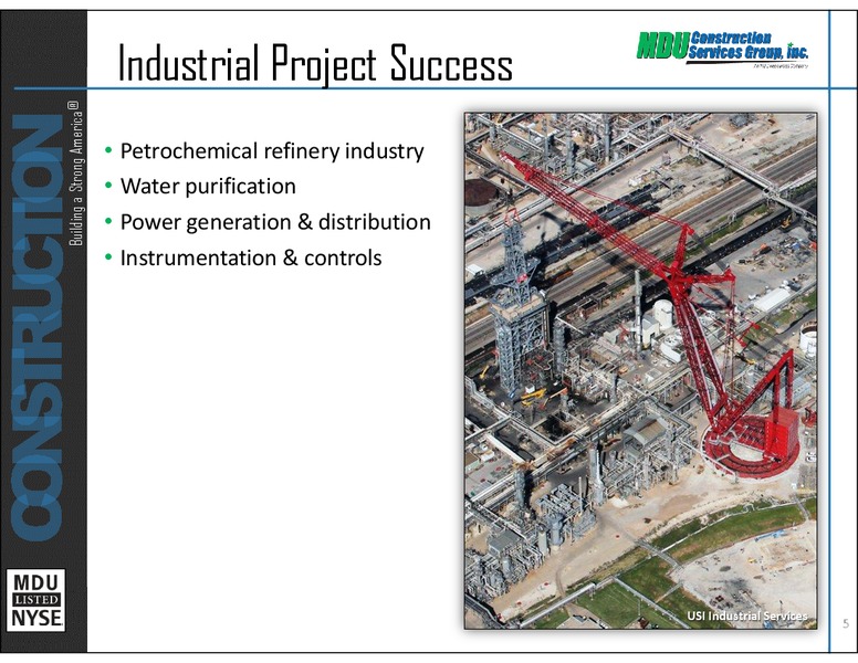 Construction Services Segment – MDU Resources Group Inc. – slide 5
