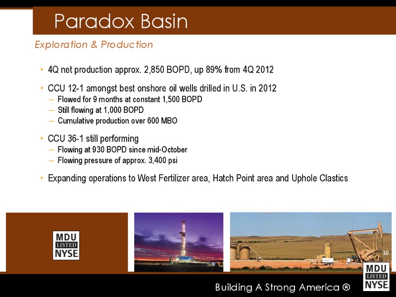 MARCH 2014 INVESTOR PRESENTATION – MDU Resources Group Inc. – slide 29