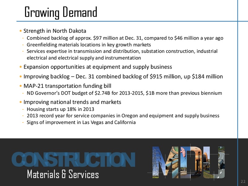 Midwest Utilities Seminar – MDU Resources Group Inc. – slide 21