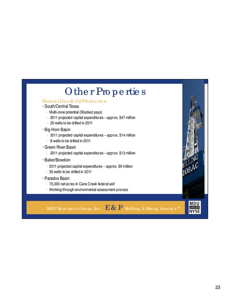 THE AGA FINANCIAL FORUM – MDU Resources Group Inc. – slide 22